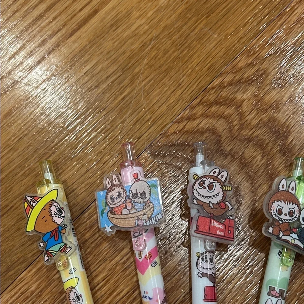 LABUBU PEN Colorful Cartoon Character 6 pack Pens Set new